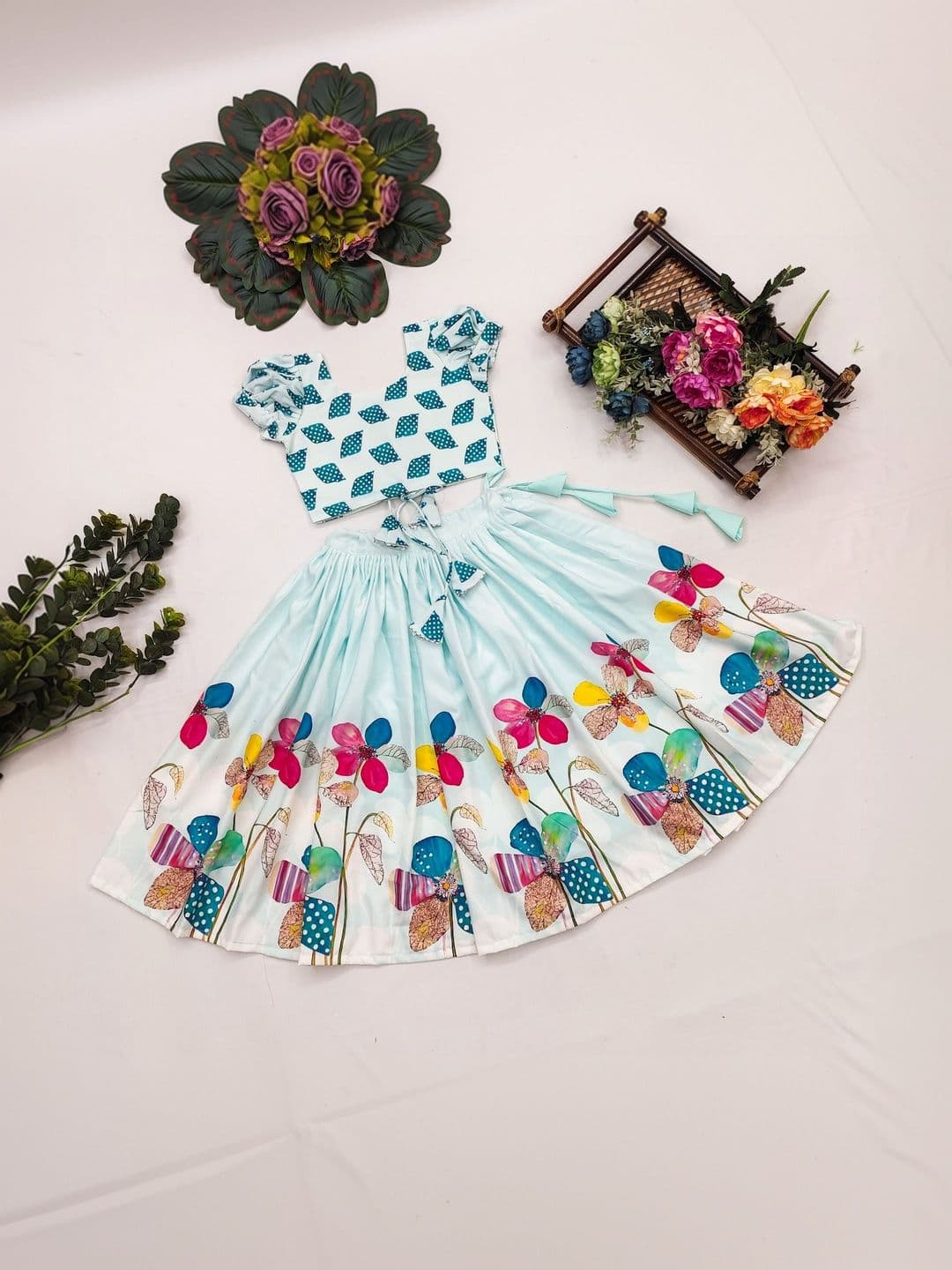 DRISHIV ENTERPRISE Girls Printed Ready to Wear Lehenga & - view 1