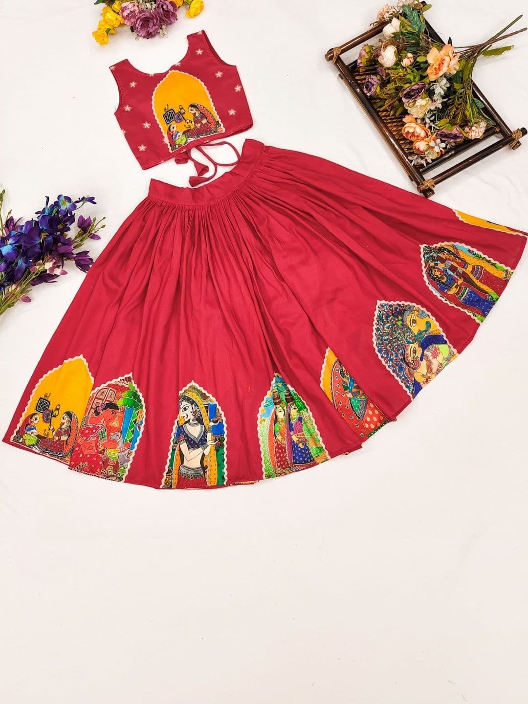 DRISHIV ENTERPRISE Girls Printed Ready to Wear Lehenga & - view 1