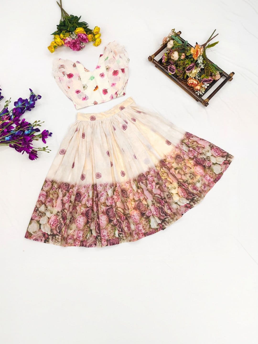 DRISHIV ENTERPRISE Girls Printed Semi-Stitched Lehenga & - view 1