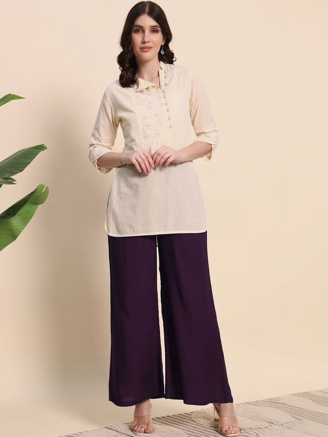 Pahervesh Women Liva Blend Ethnic Palazzos - view 1