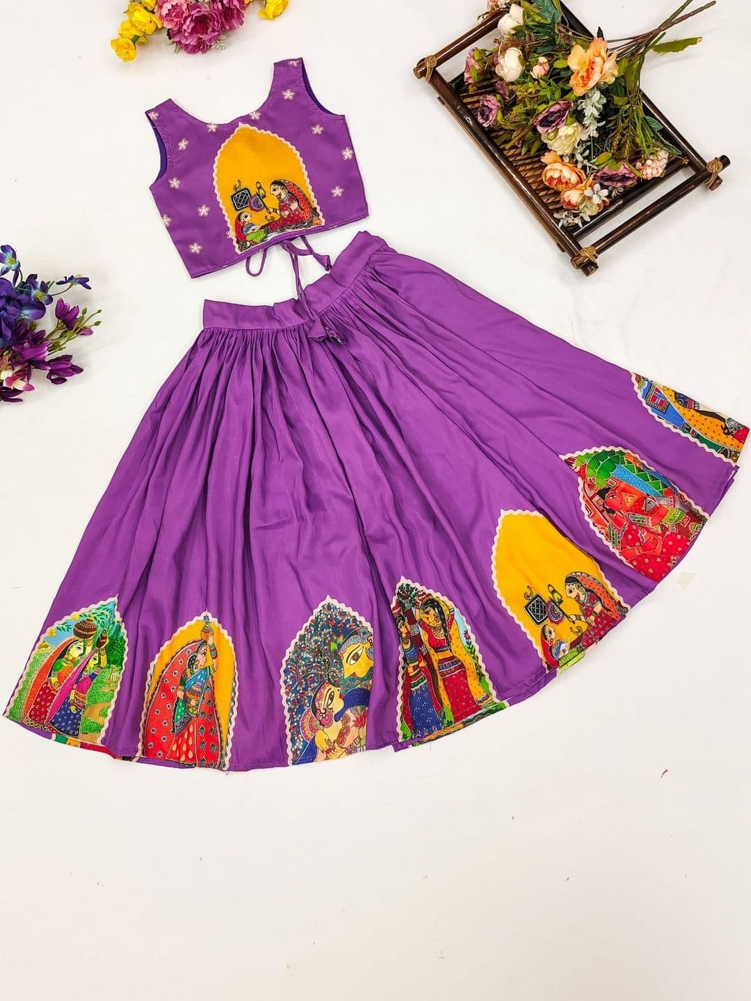 DRISHIV ENTERPRISE Girls Printed Semi-Stitched Lehenga & - view 1