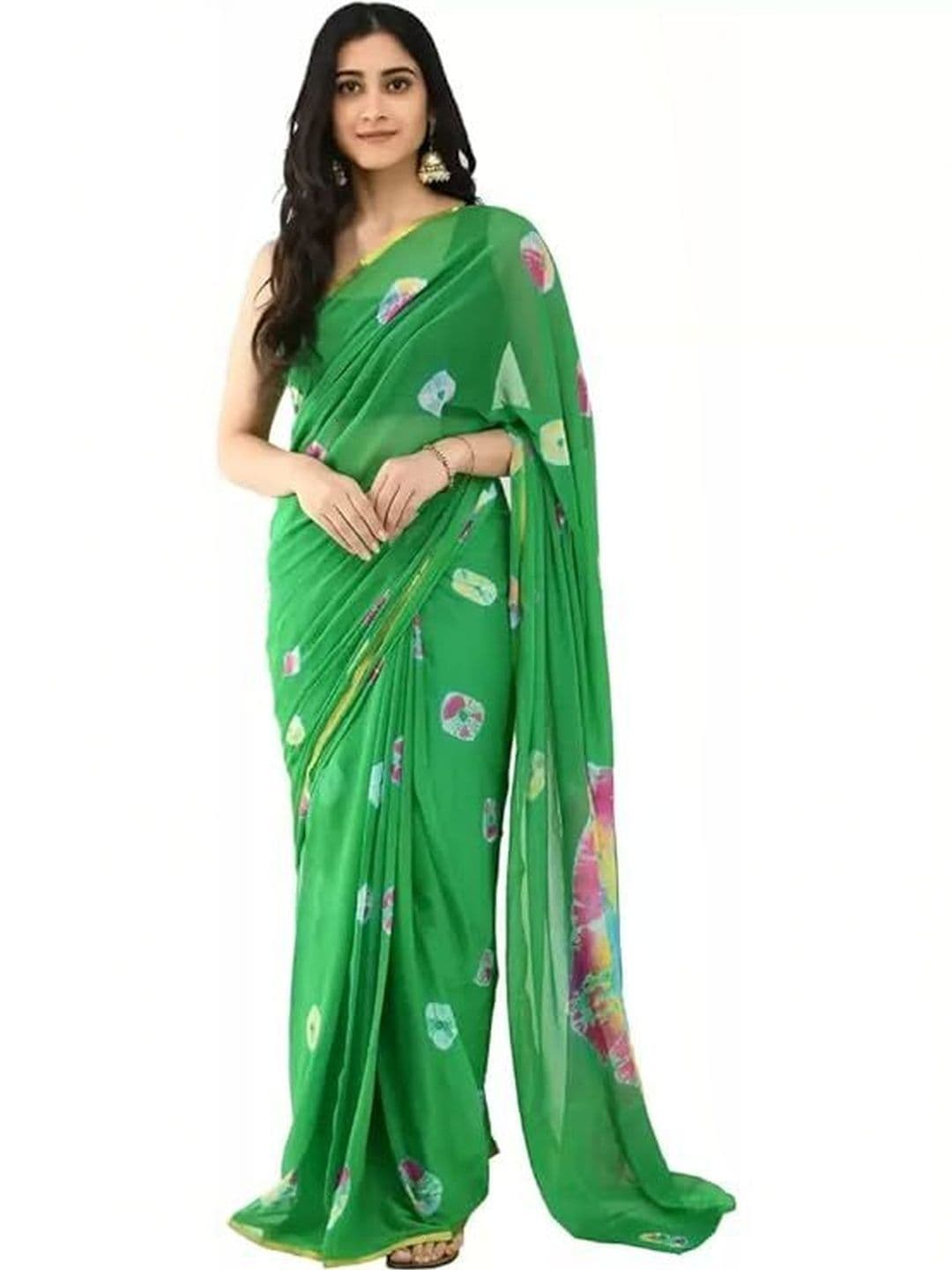 Sudarshana Bandhani Pure Chiffon Designer Bandhani Saree - view 1