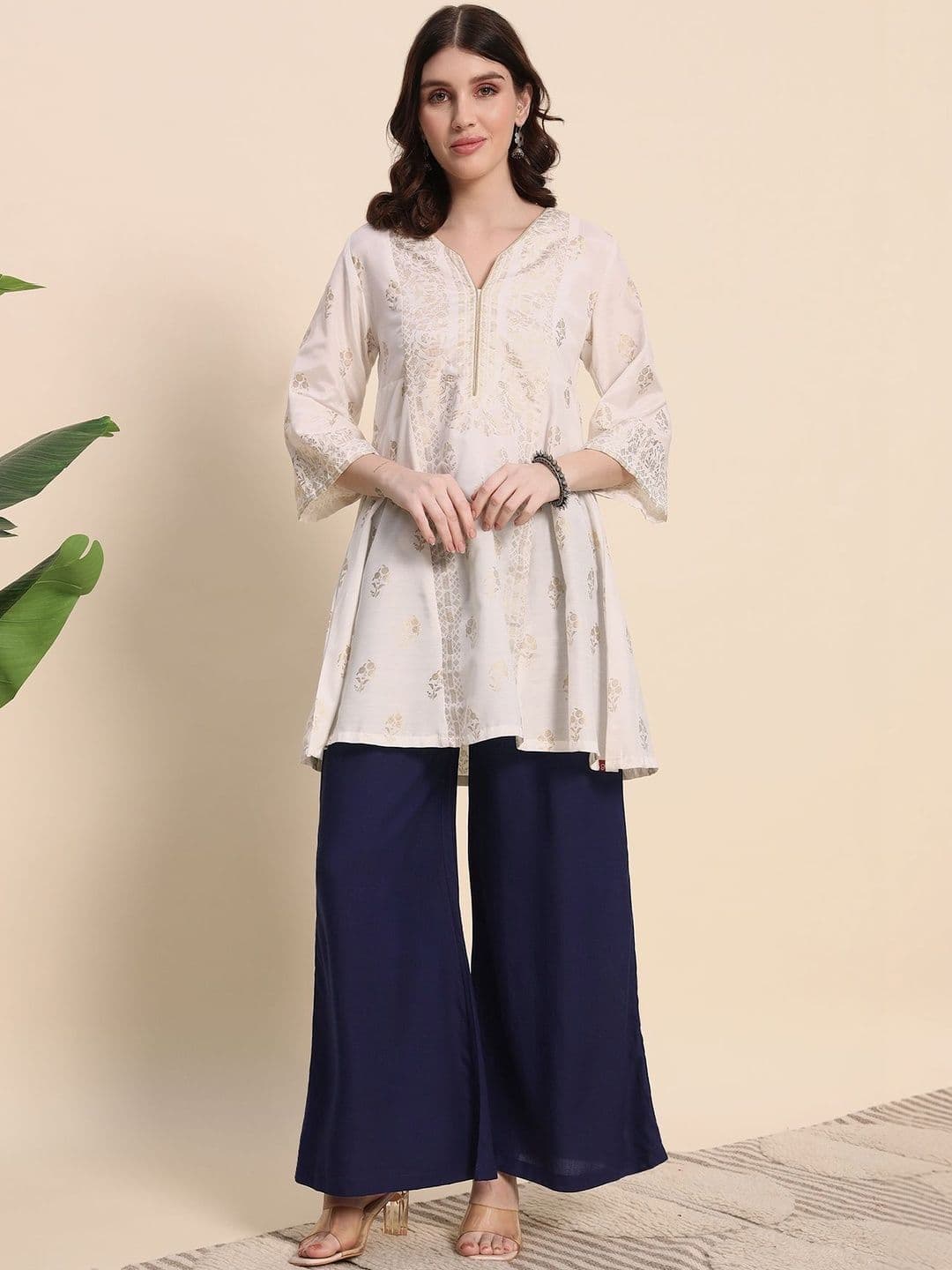 Pahervesh Women Liva Blend Ethnic Palazzos - view 1