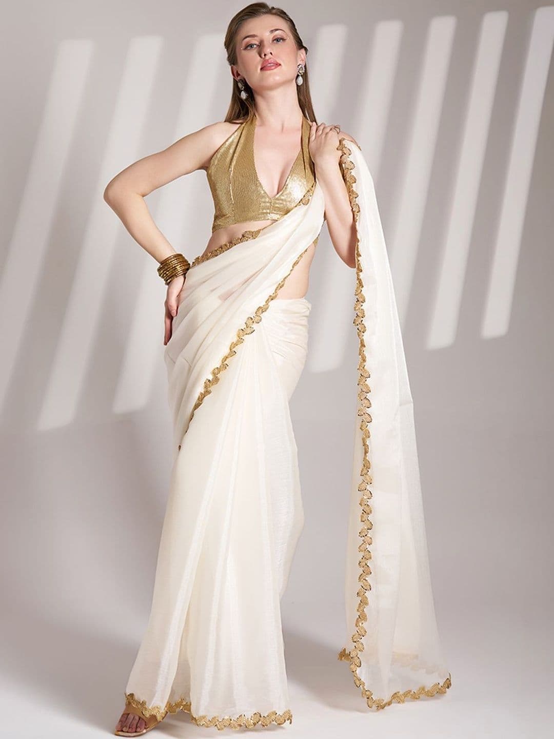KALINI Embellished Embroidered Organza Heavy Work Saree - view 1