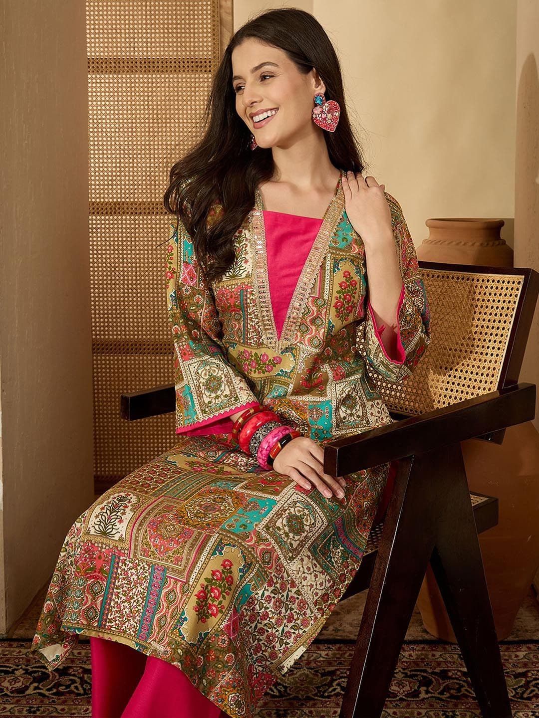 Youthnic Women Ethnic Motifs Printed Zardozi Kurta - view 1