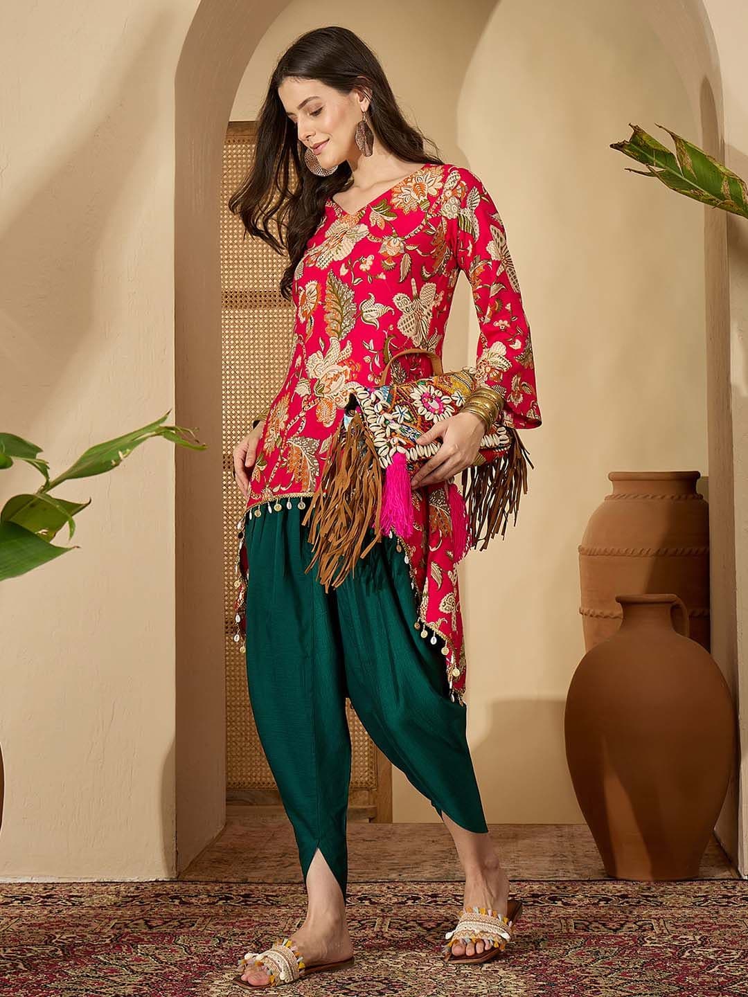 Youthnic Women Floral Printed Regular Kurta with Dhoti Pants - view 1