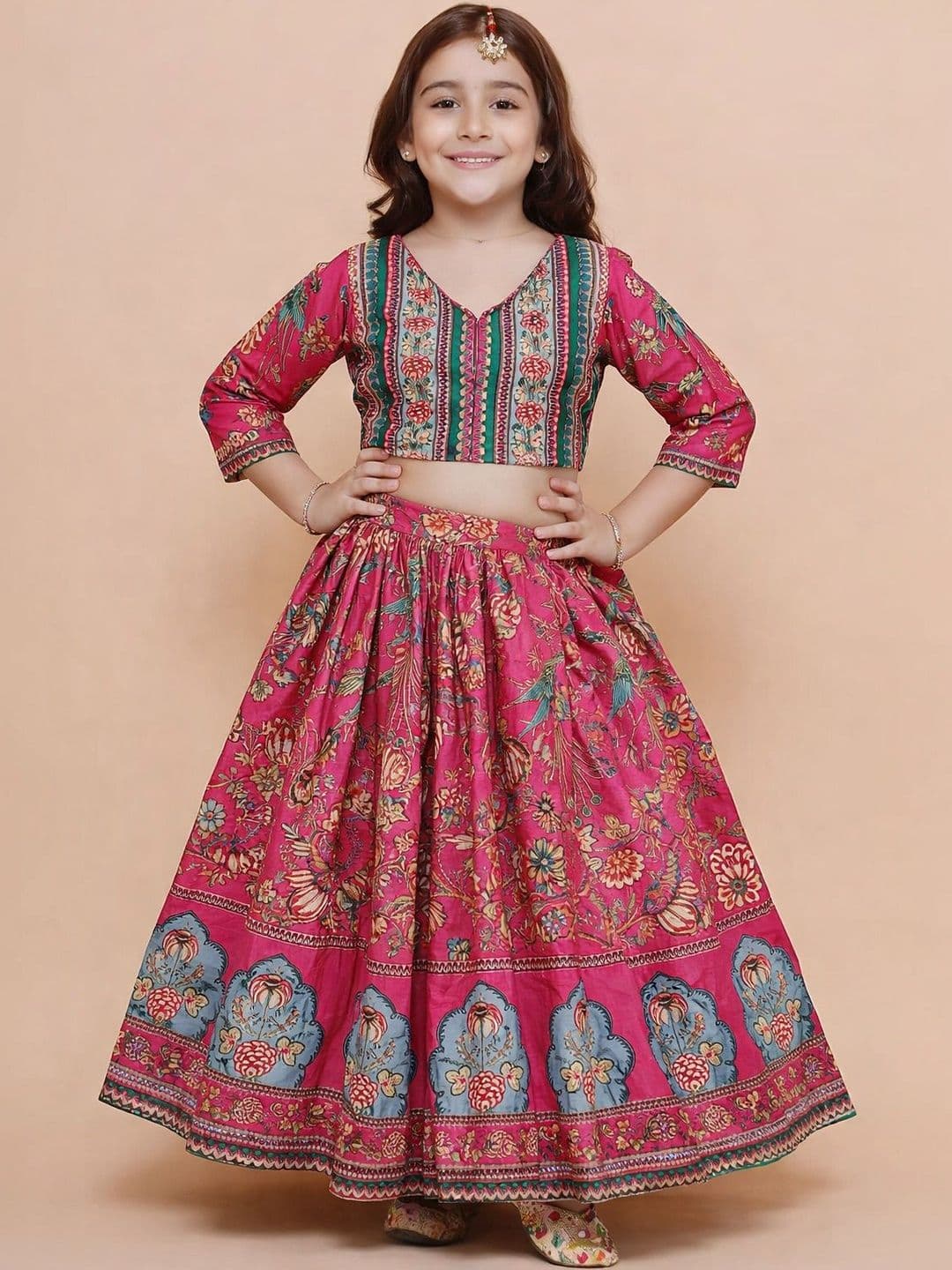 KATRODIYA ENTERPRISE Girls Printed Tie and Dye Ready to Wear Lehenga & - view 1
