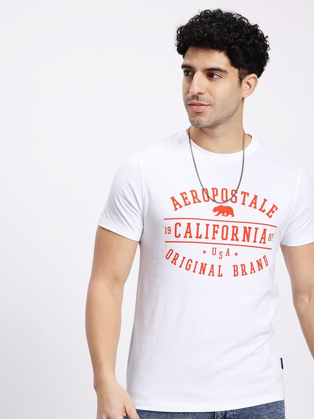 Aeropostale Brand Logo Printed Pure Cotton Slim Fit T-shirt - view 1