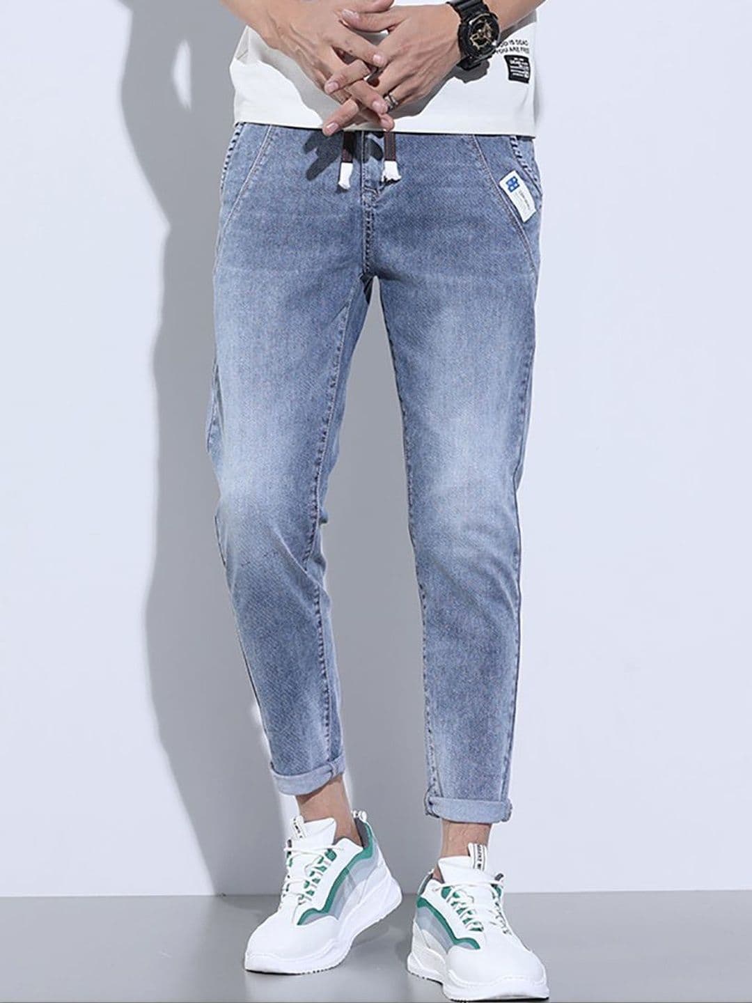 Suo Men Slim Fit Mid-Rise Light Fade Stretchable Jeans - view 1