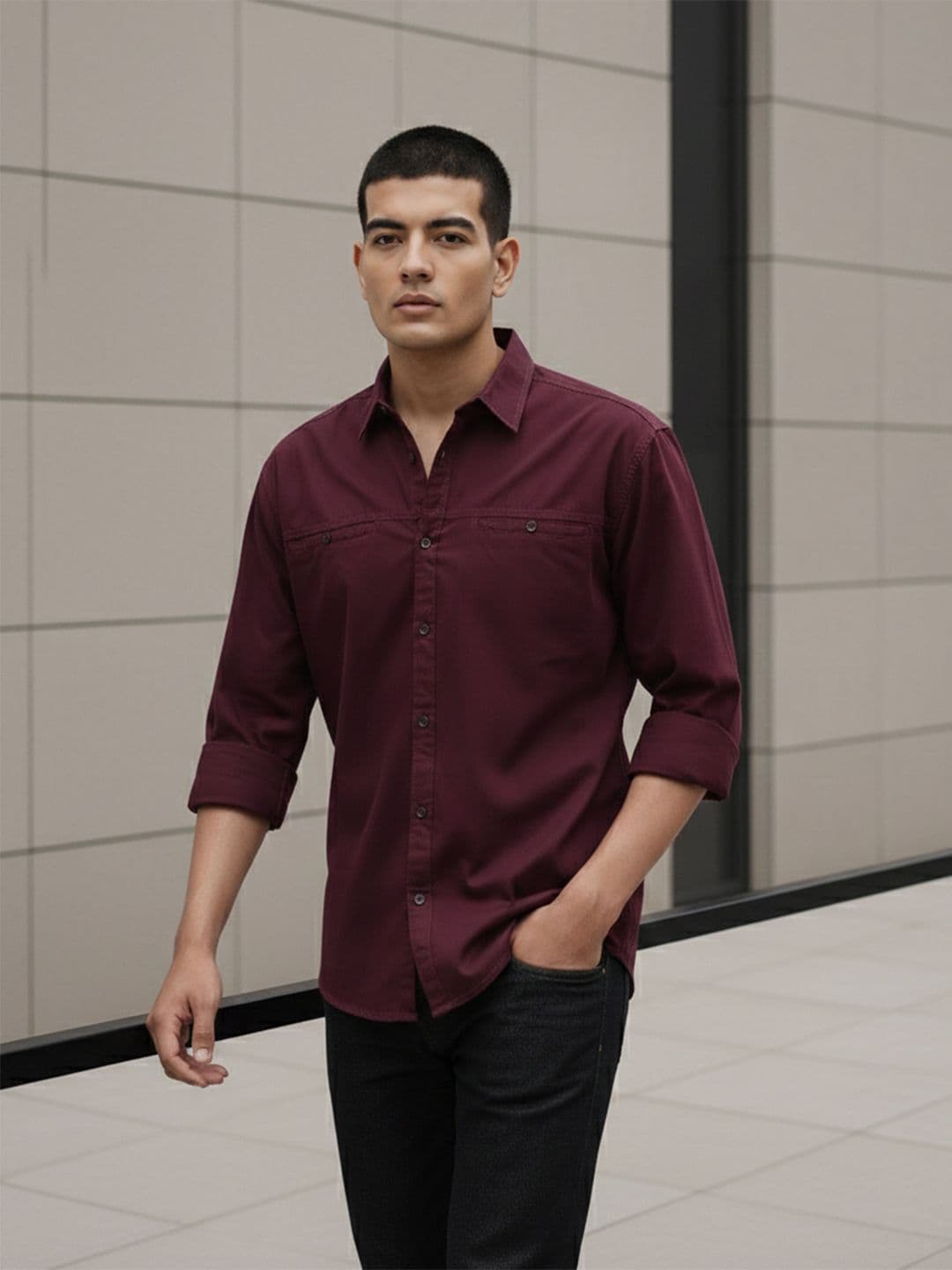 The Roadster Life Co. Men Pure Cotton Relaxed Fit Shirt - view 1