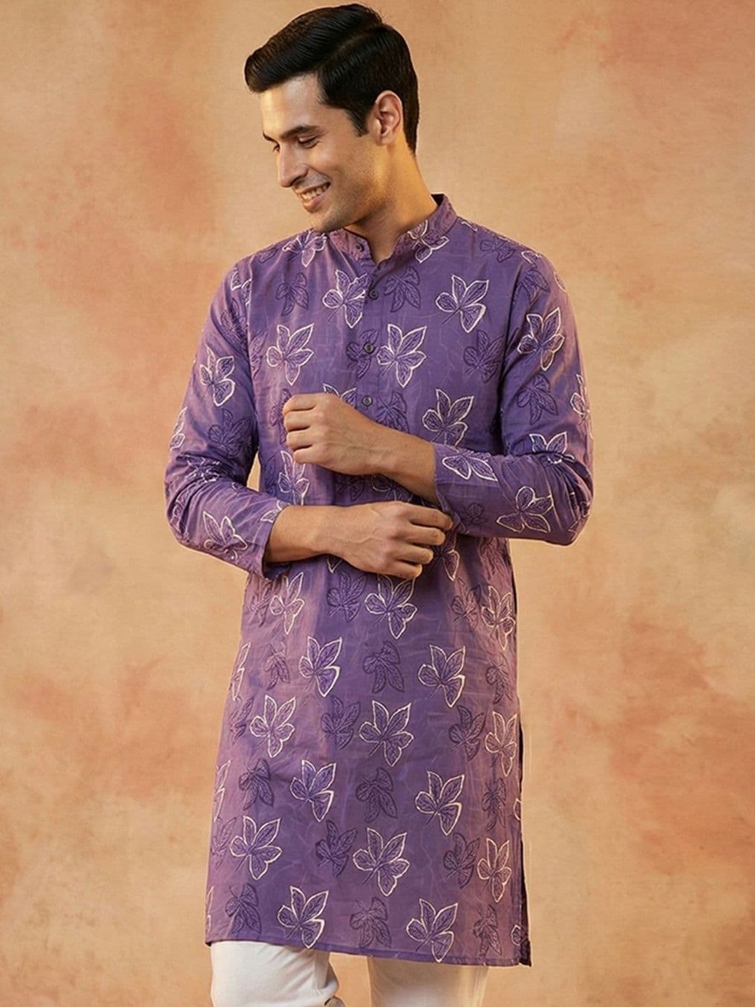 CHHAAP Cotton Blend Floral Straight Above Knee Kurta - view 1
