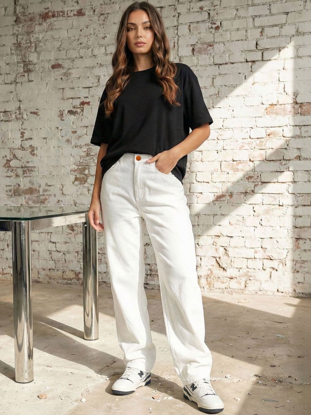 Encrypt Women Classic Relaxed Fit Mid-Rise Stretchable Jeans - view 1