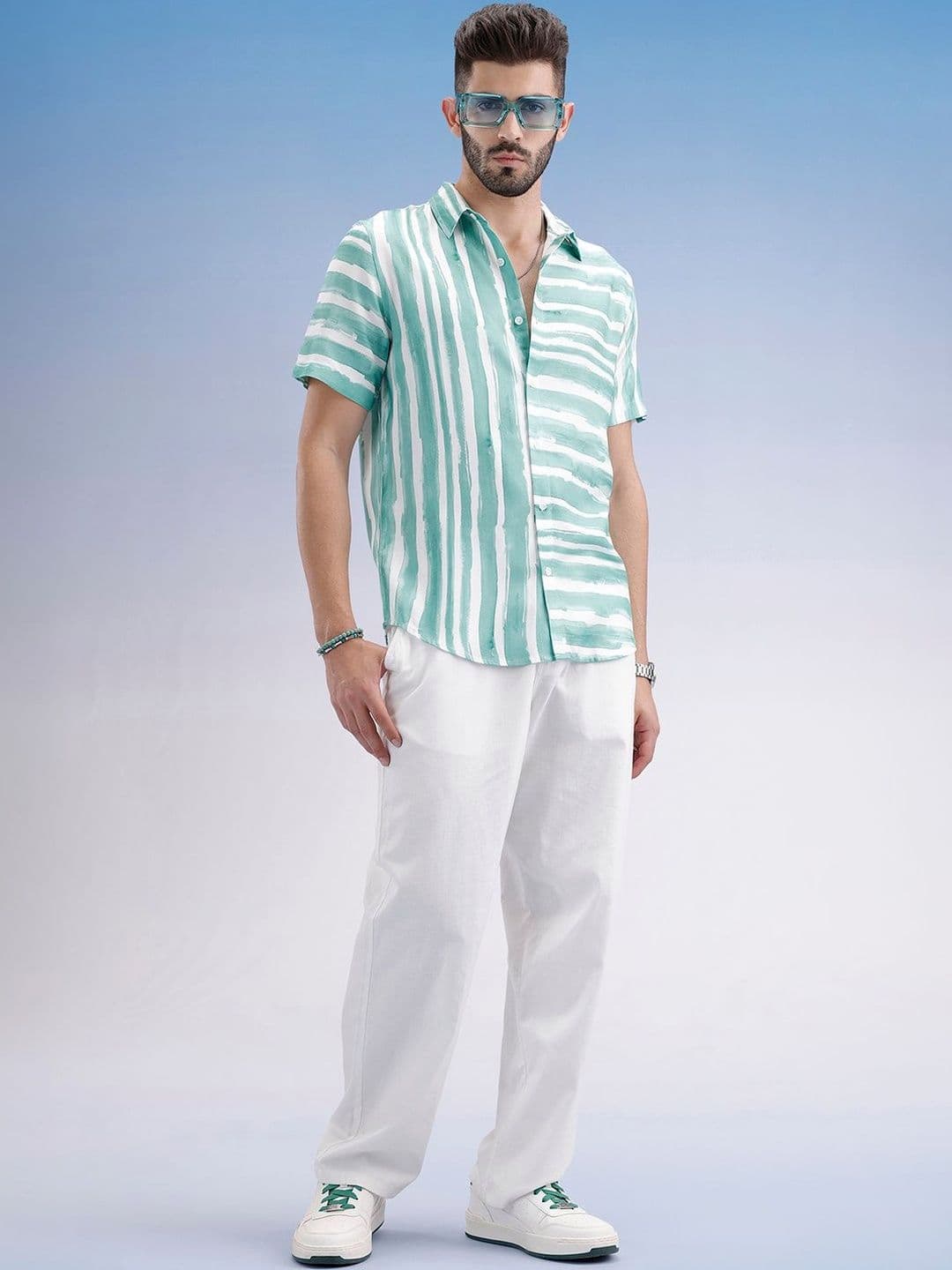 WROGN Men Slim Fit Multi Stripes Printed Casual Shirt - view 1