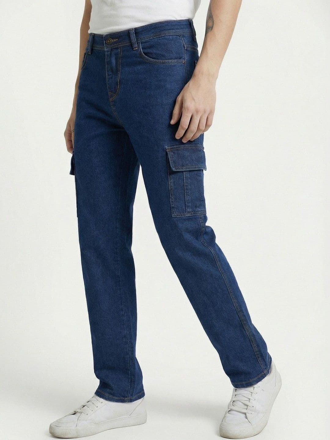 glitchez Men Classic Relaxed Fit Mid-Rise Stretchable Jeans - view 1