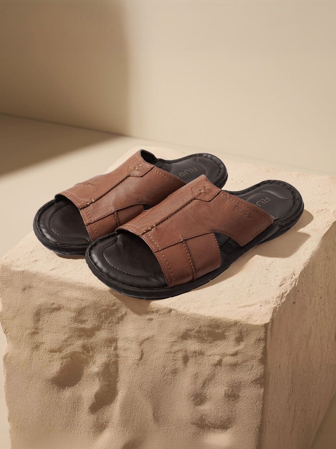 Ruosh Men Solid Leather Comfort Sandals - view 1