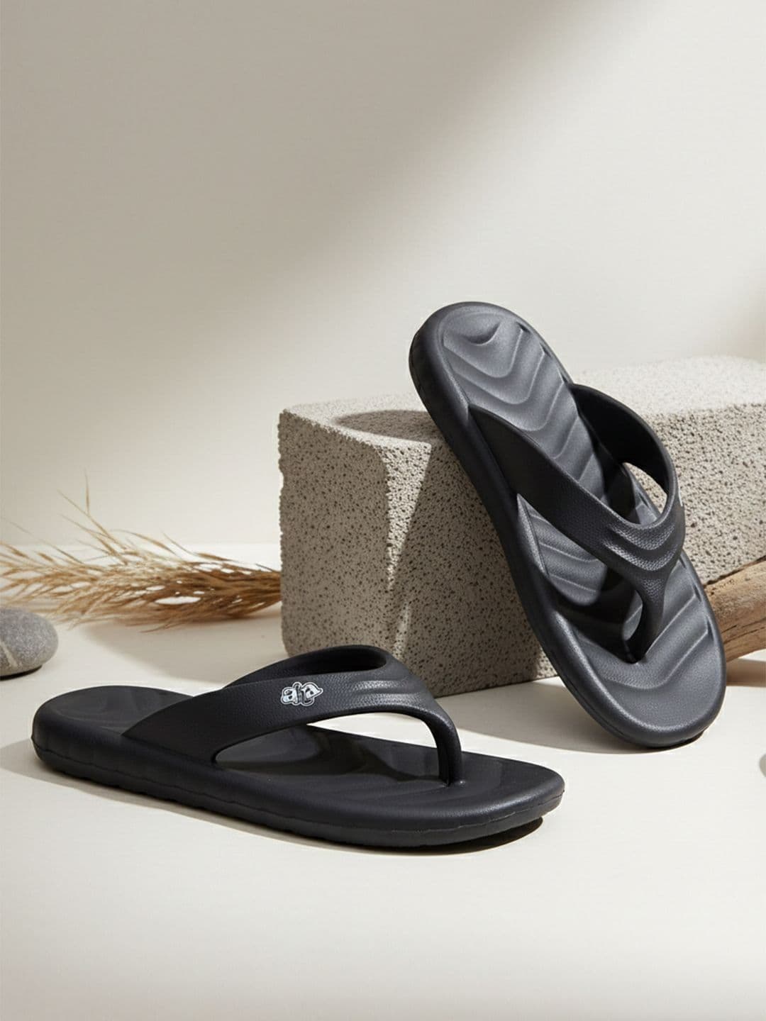 Liberty A-HA Men Black & Grey EVA Soft Cushioned Slip-On Thong Casual Flip-Flops - view 1