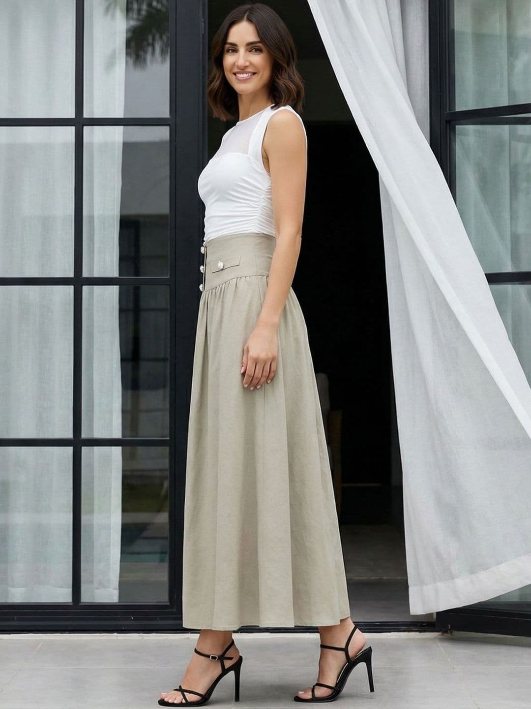 Zucchini Women Midi A-Line Skirt - view 1