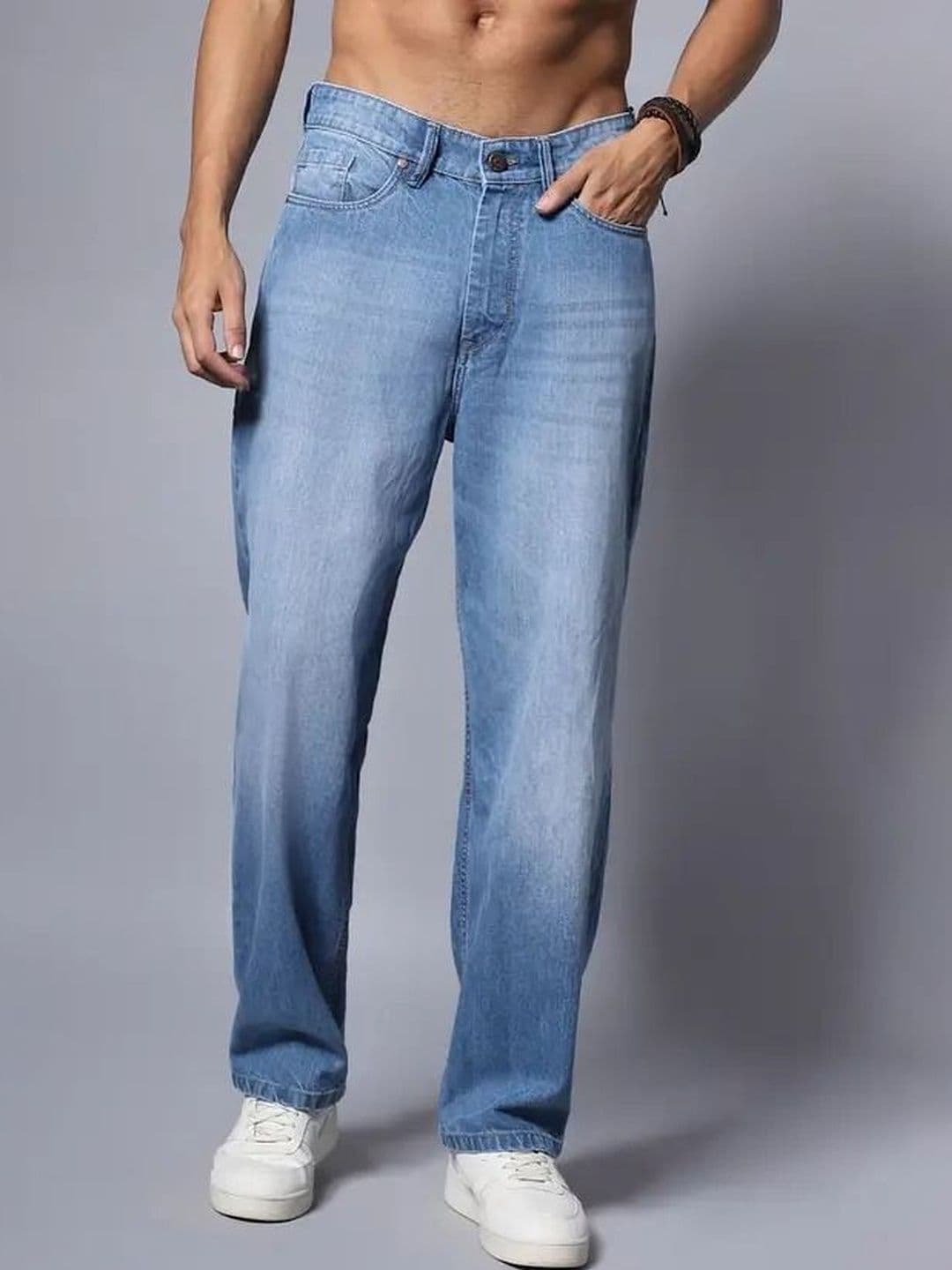 BREXX Men Comfort Relaxed Fit Mid-Rise Light Fade Stretchable Jeans - view 1