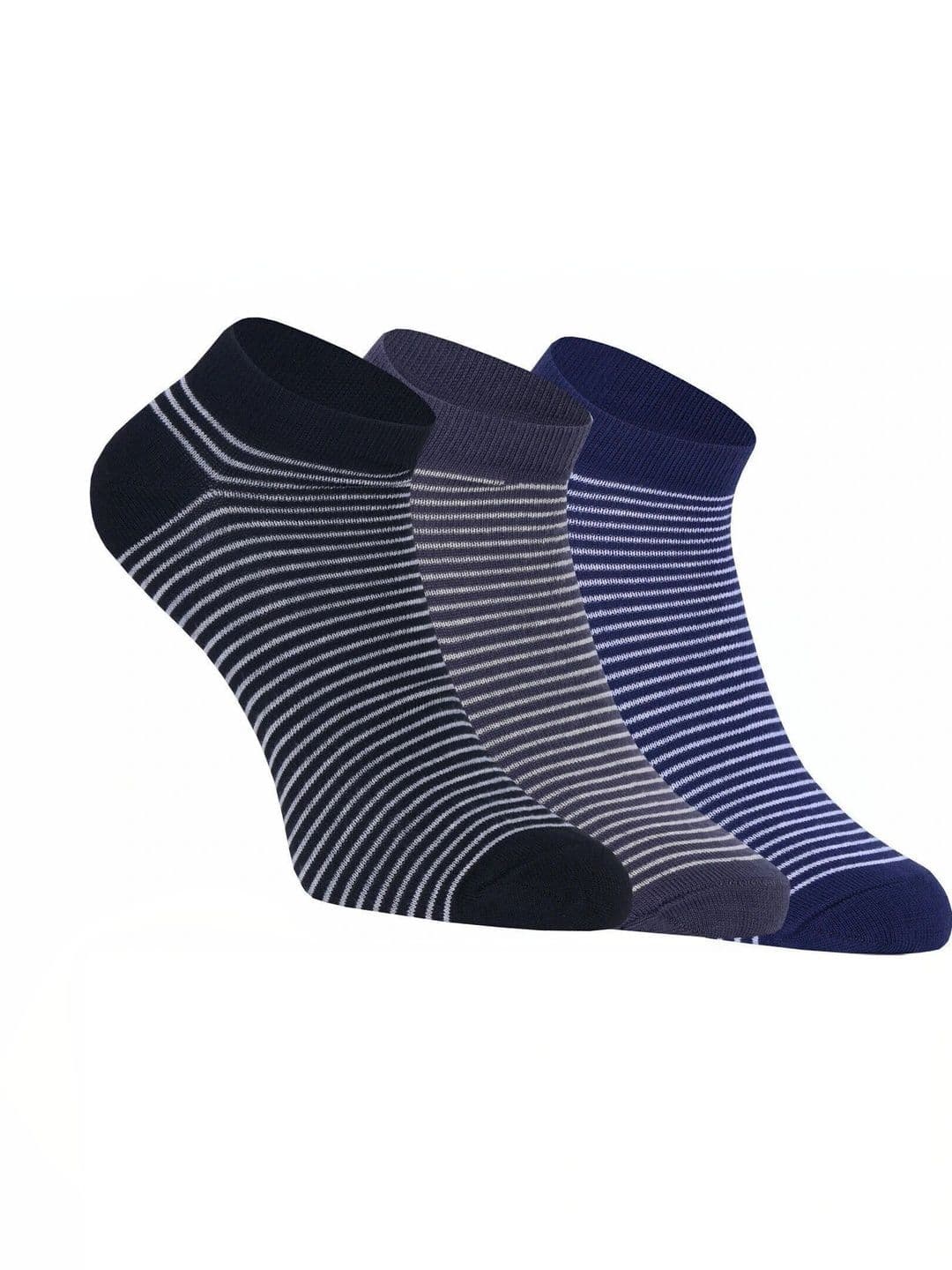 SOXBAE Men Cotton Blend Striped Ankle Length Socks - view 1
