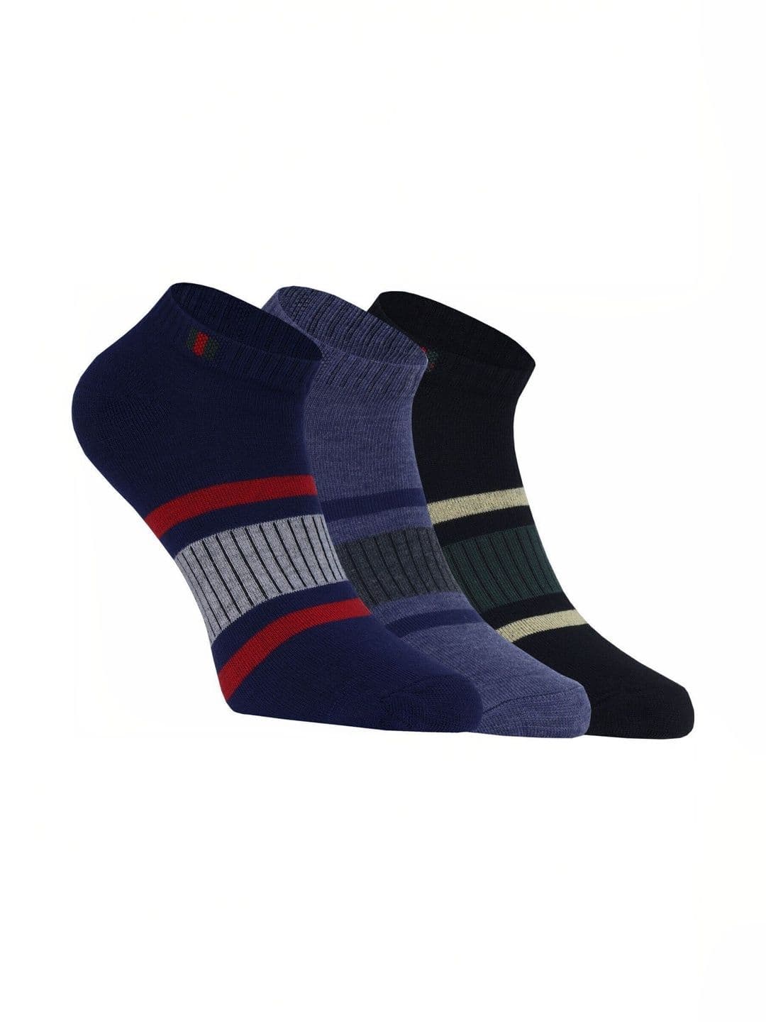SOXBAE Men Cotton Blend Striped Ankle Length Socks - view 1