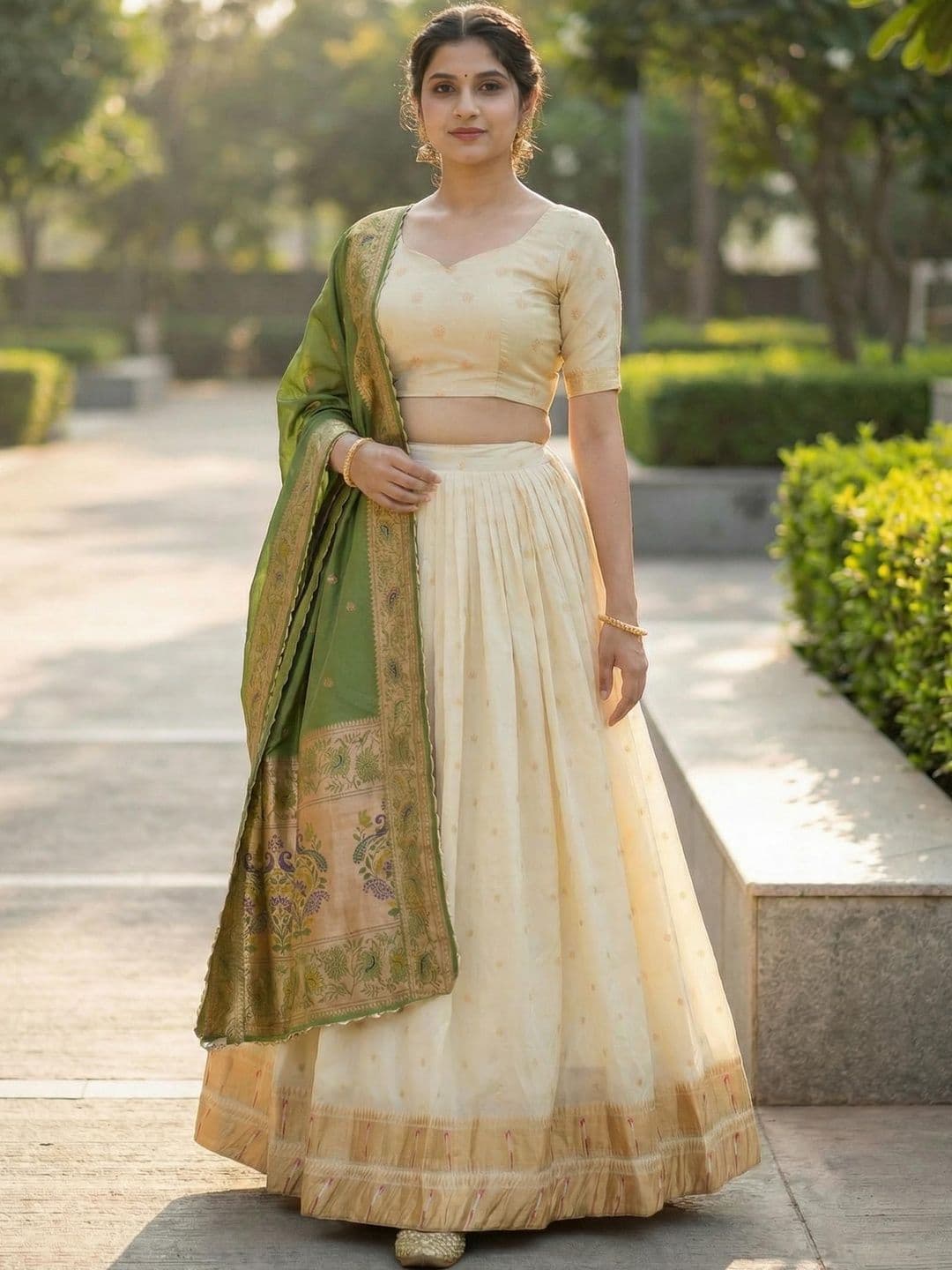 GROOTINN Embellished Semi-Stitched Lehenga & Blouse With Dupatta - view 1