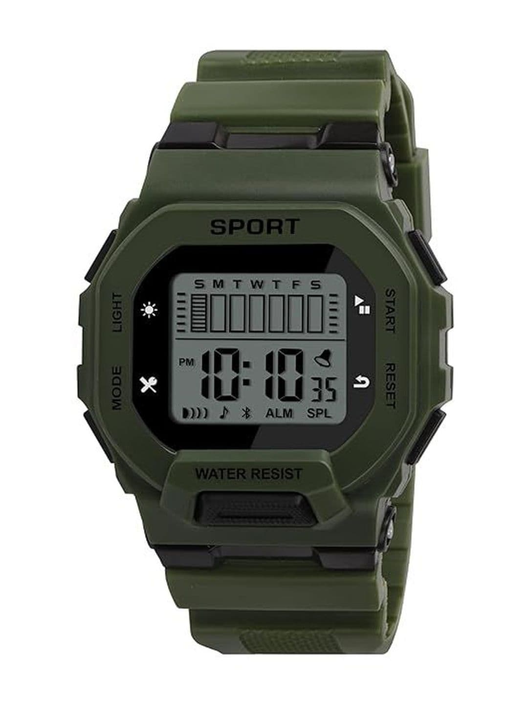 Brostin Unisex Dial & Straps Digital Stopwatch Watches Green Square Sport Watch - view 1