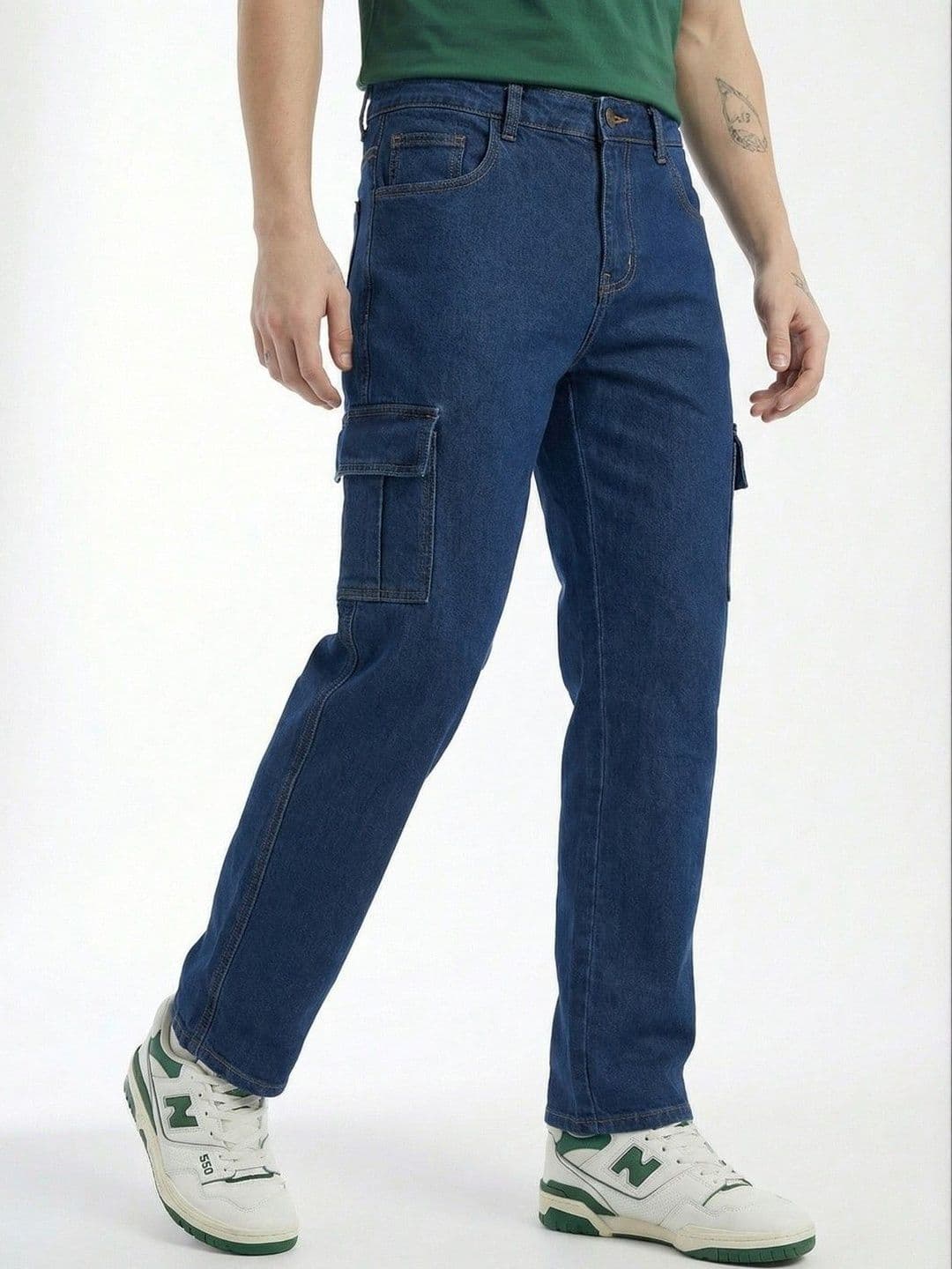 glitchez Men Classic Straight Fit Mid-Rise Stretchable Jeans - view 1