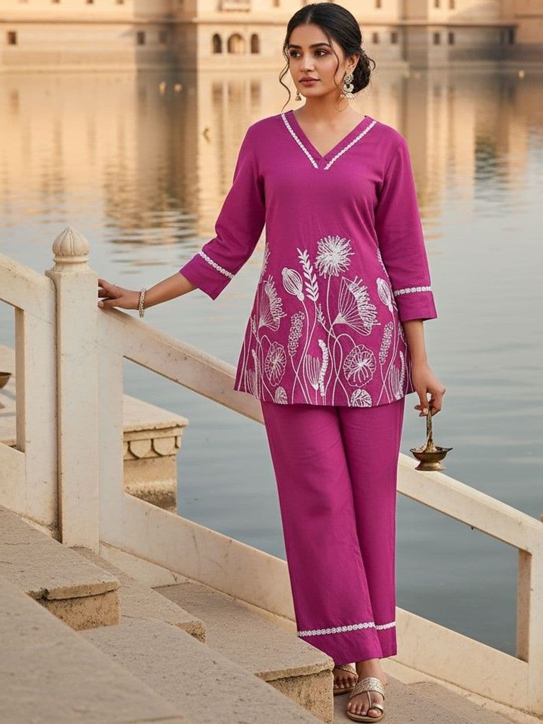 SZN Embroidered Top with Trousers - view 1