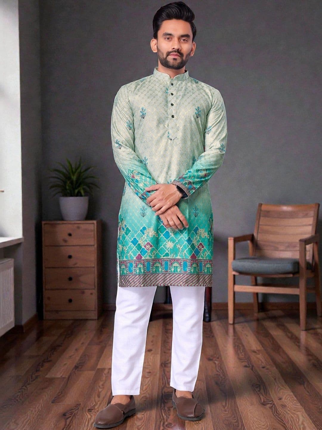 MAITHILI CREATION Men Embroidered Kurta - view 1