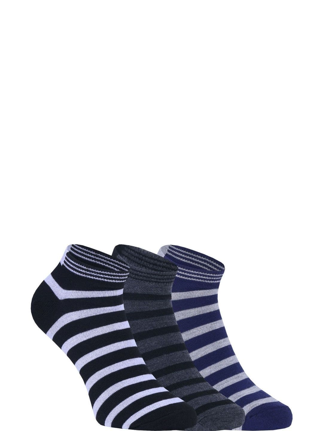 SOXBAE Men Cotton Blend Striped Ankle Length Socks - view 1