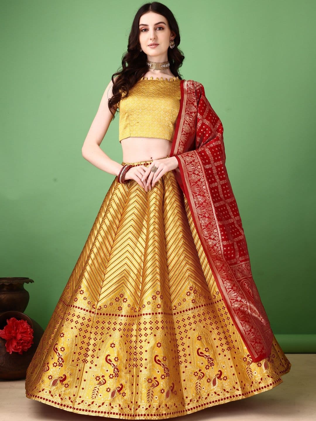 JIVUBA Ready to Wear Lehenga & Blouse With Dupatta - view 1