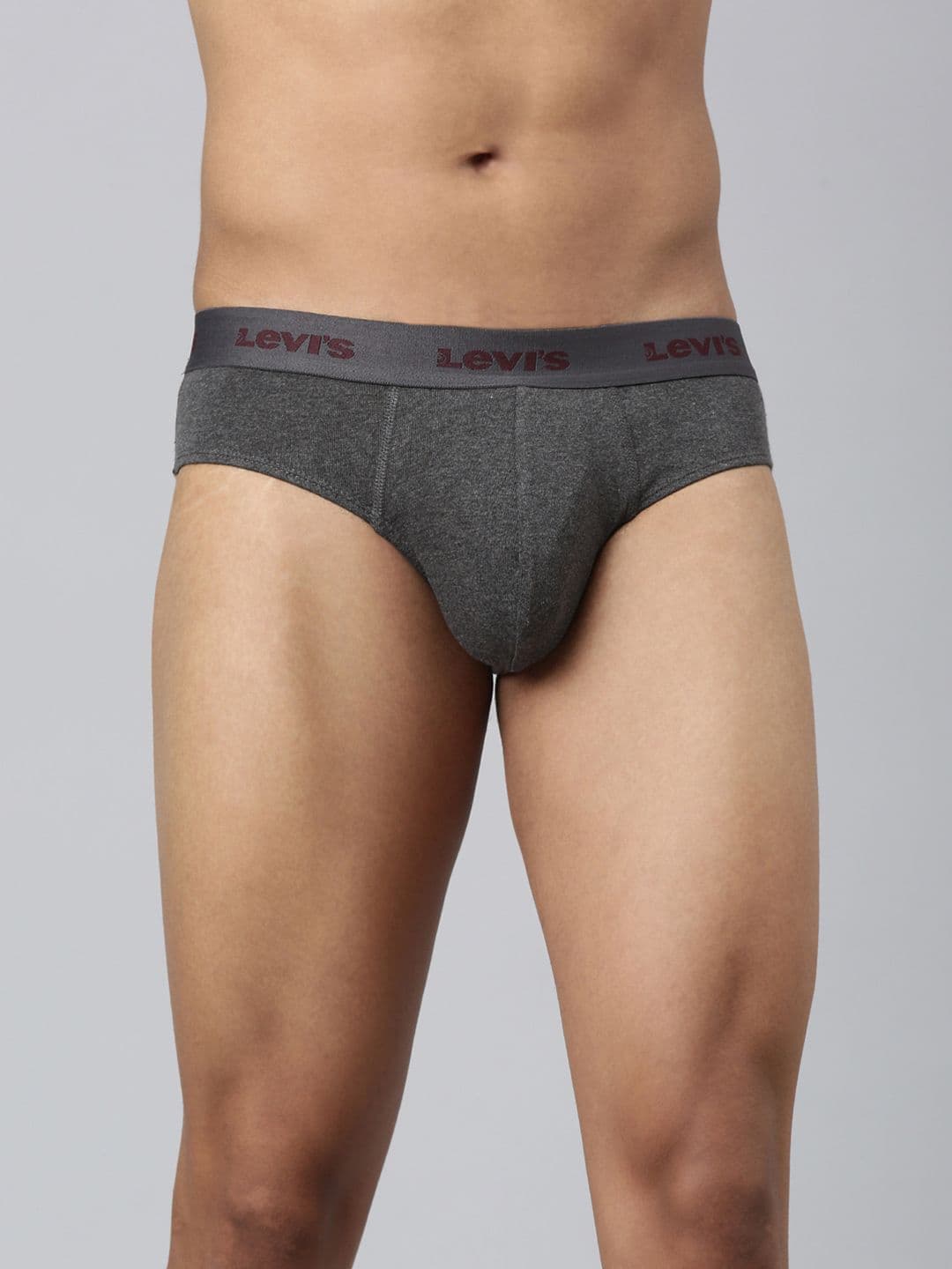 Levis Men Solid Pure Cotton Ultrasoft Waistband Brief with Smartskin Technology