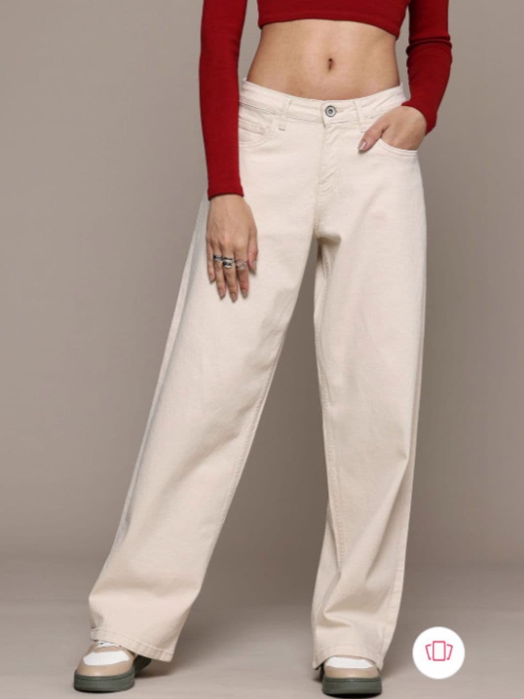 Mast & Harbour Women Classic Straight Fit Mid-Rise Stretchable Jeans - view 1