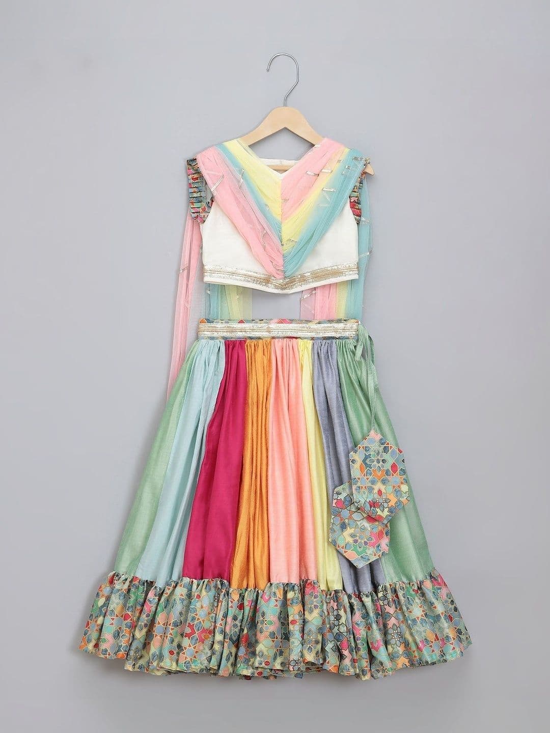 The Little Tales Girls Embellished Ready to Wear Lehenga & Blouse With Dupatta - view 1