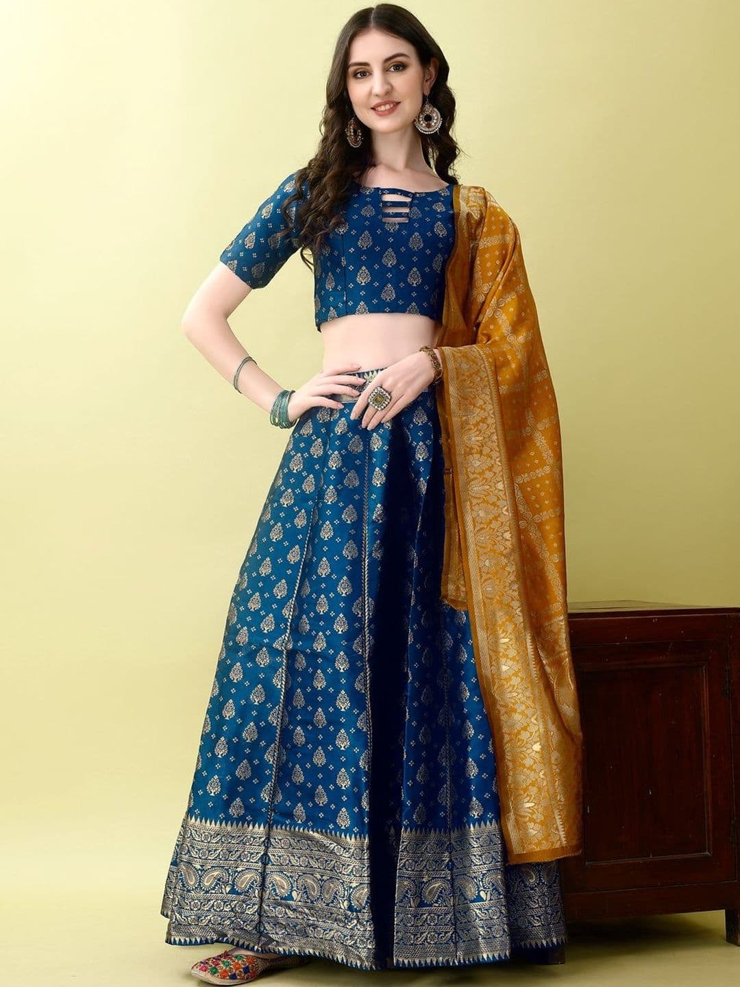 JIVUBA Semi-Stitched Lehenga & Blouse With Dupatta - view 1