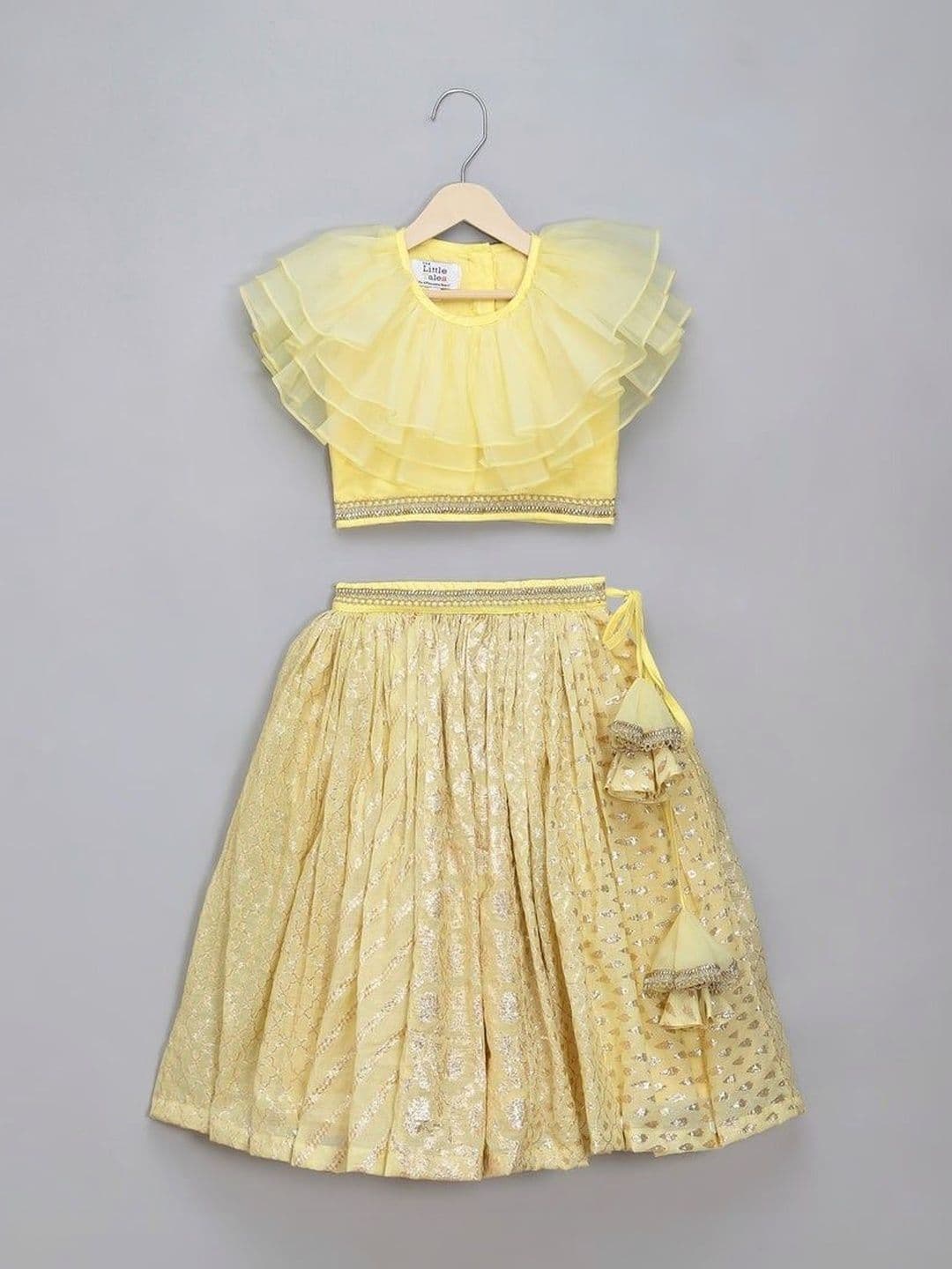 The Little Tales Girls Foil Print Ready to Wear Lehenga & Blouse - view 1