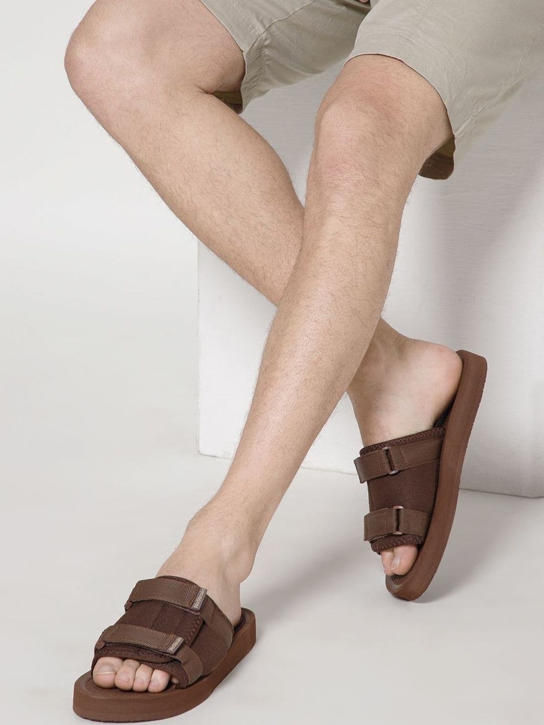 NoStrain Men's Adjustable Platform Sandals with Triple Velcro Fit - view 1