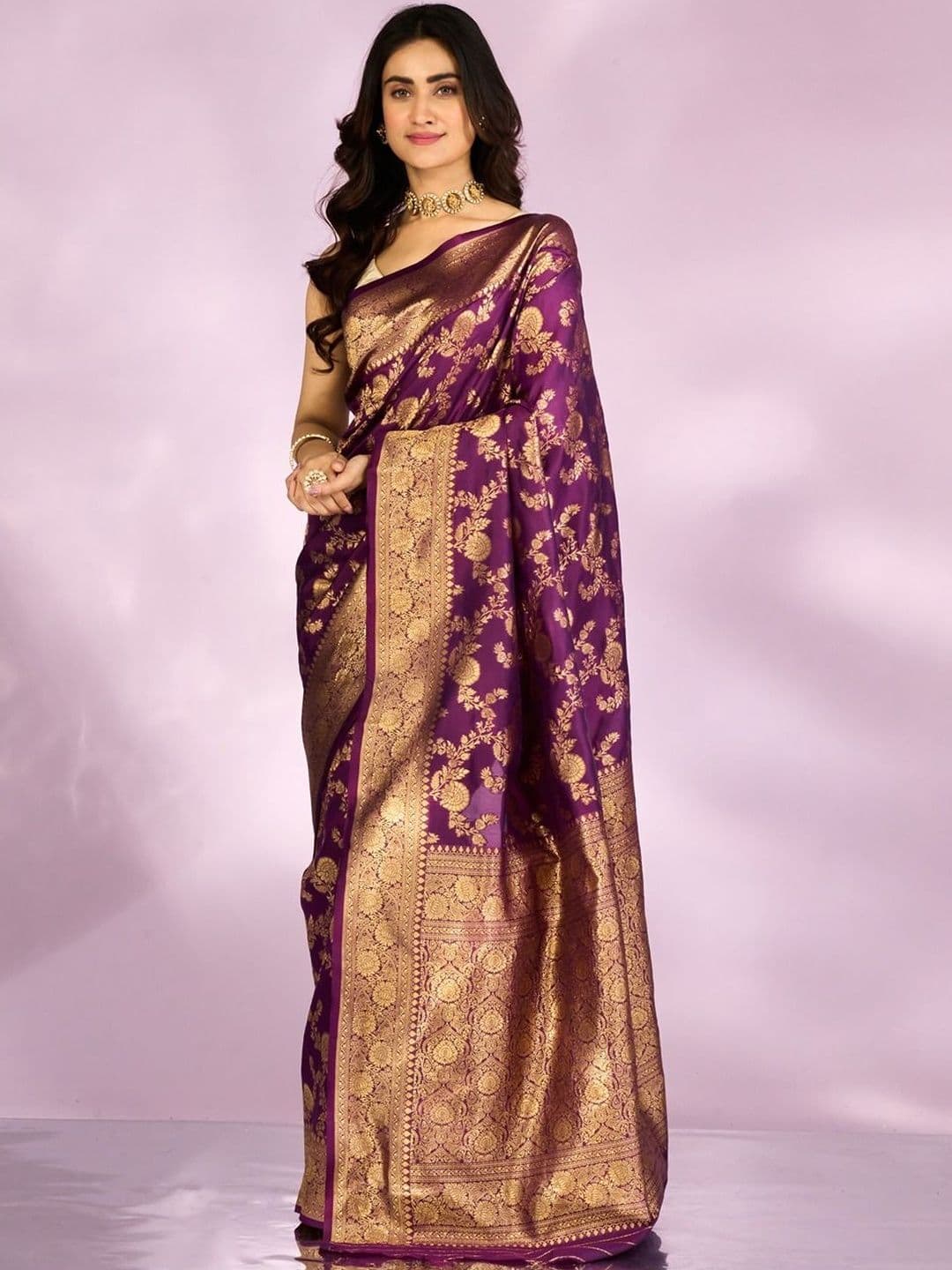 MOHEY Ethnic Motifs Zari Art Silk Heavy Work Saree - view 1