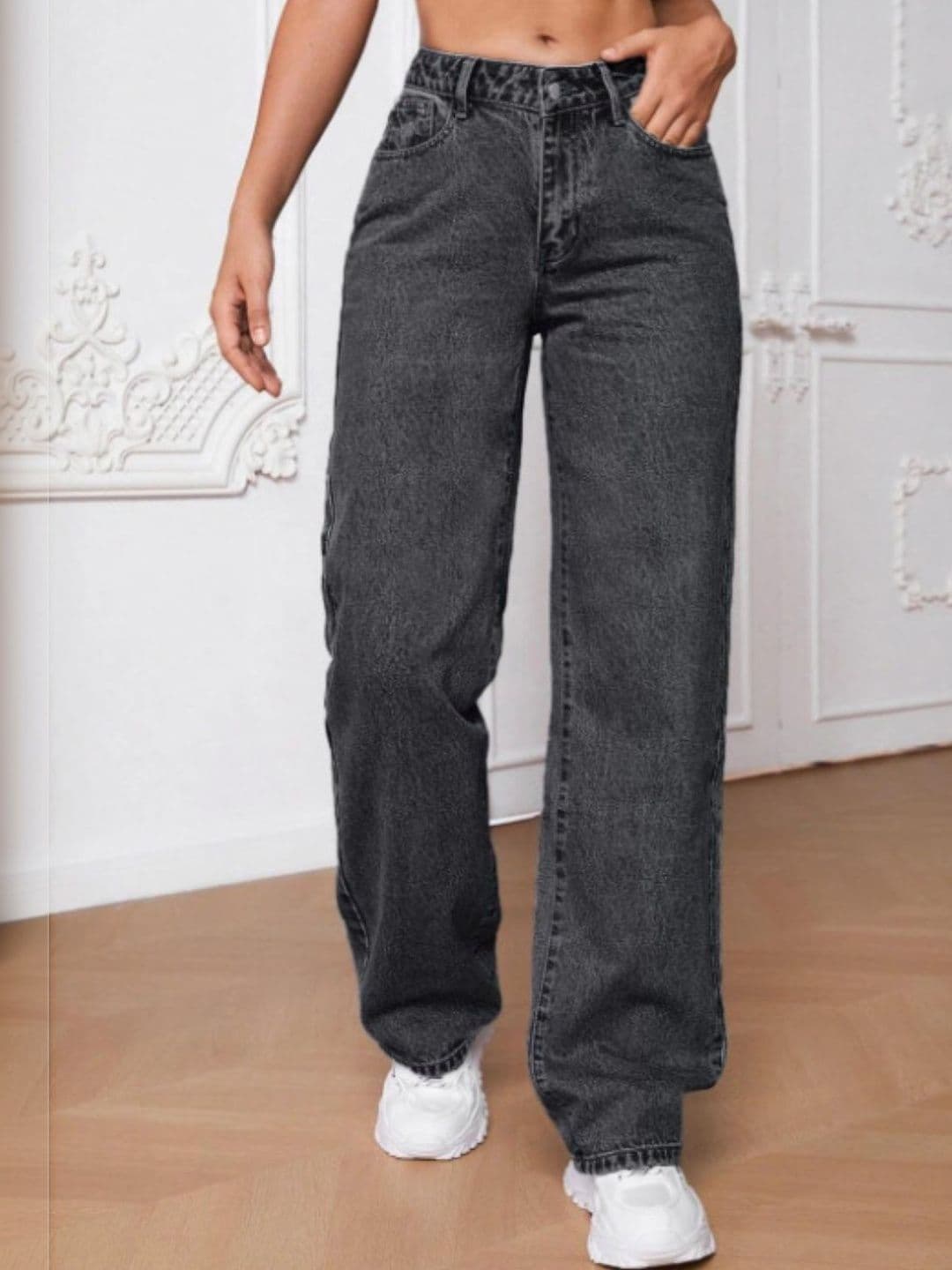 Mast & Harbour Women Classic Relaxed Fit Mid-Rise Light Fade Stretchable Jeans - view 1