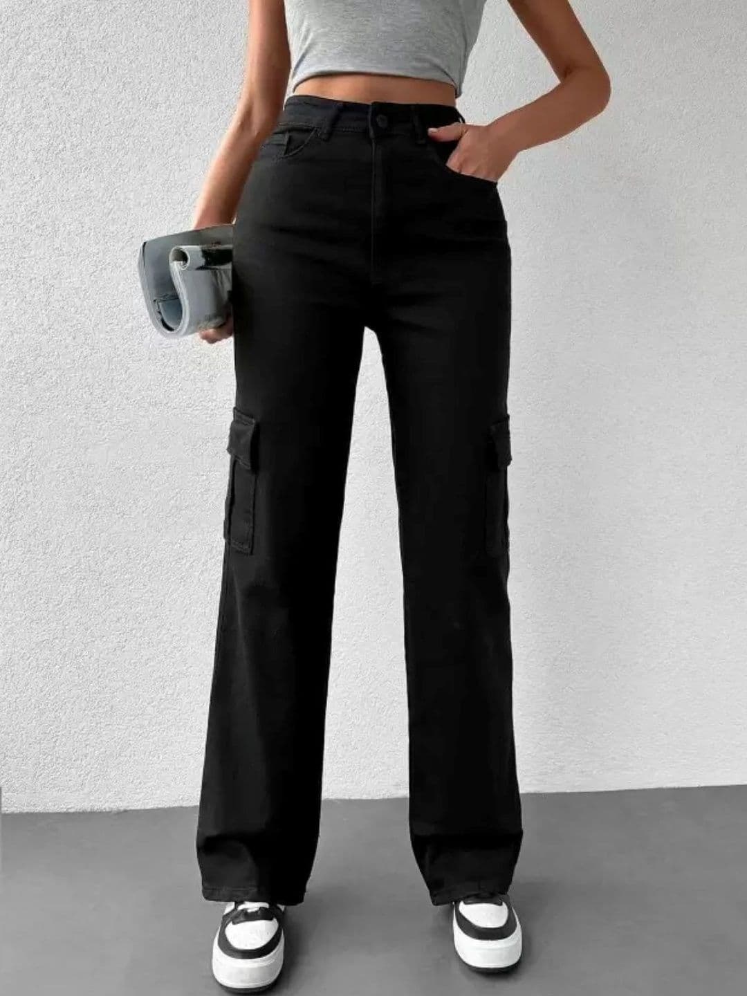 Mast & Harbour Women Classic Straight Fit Mid-Rise Stretchable Jeans - view 1