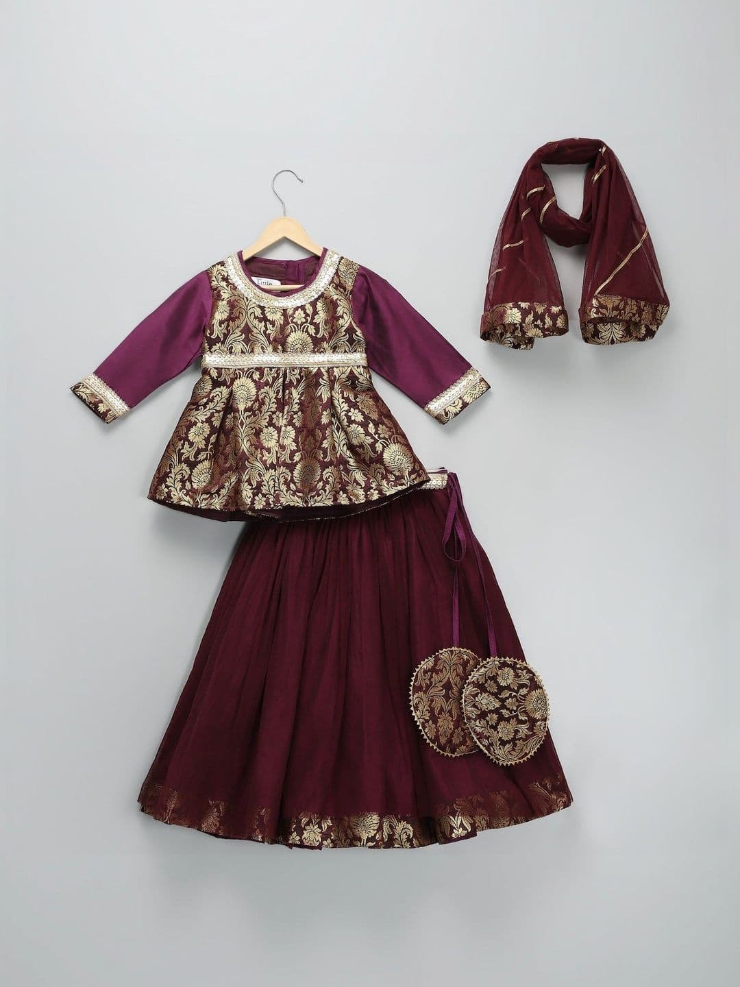 The Little Tales Girls Embellished Ready to Wear Lehenga & Blouse With Dupatta - view 1
