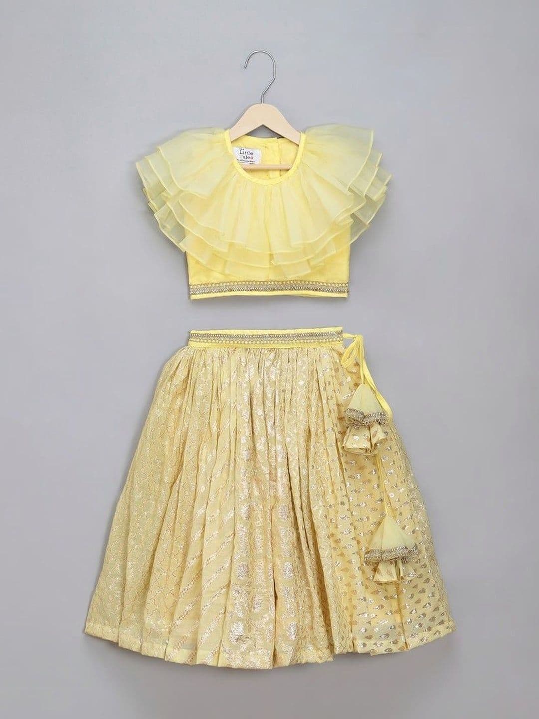 The Little Tales Girls Foil Print Ready to Wear Lehenga & Blouse - view 1