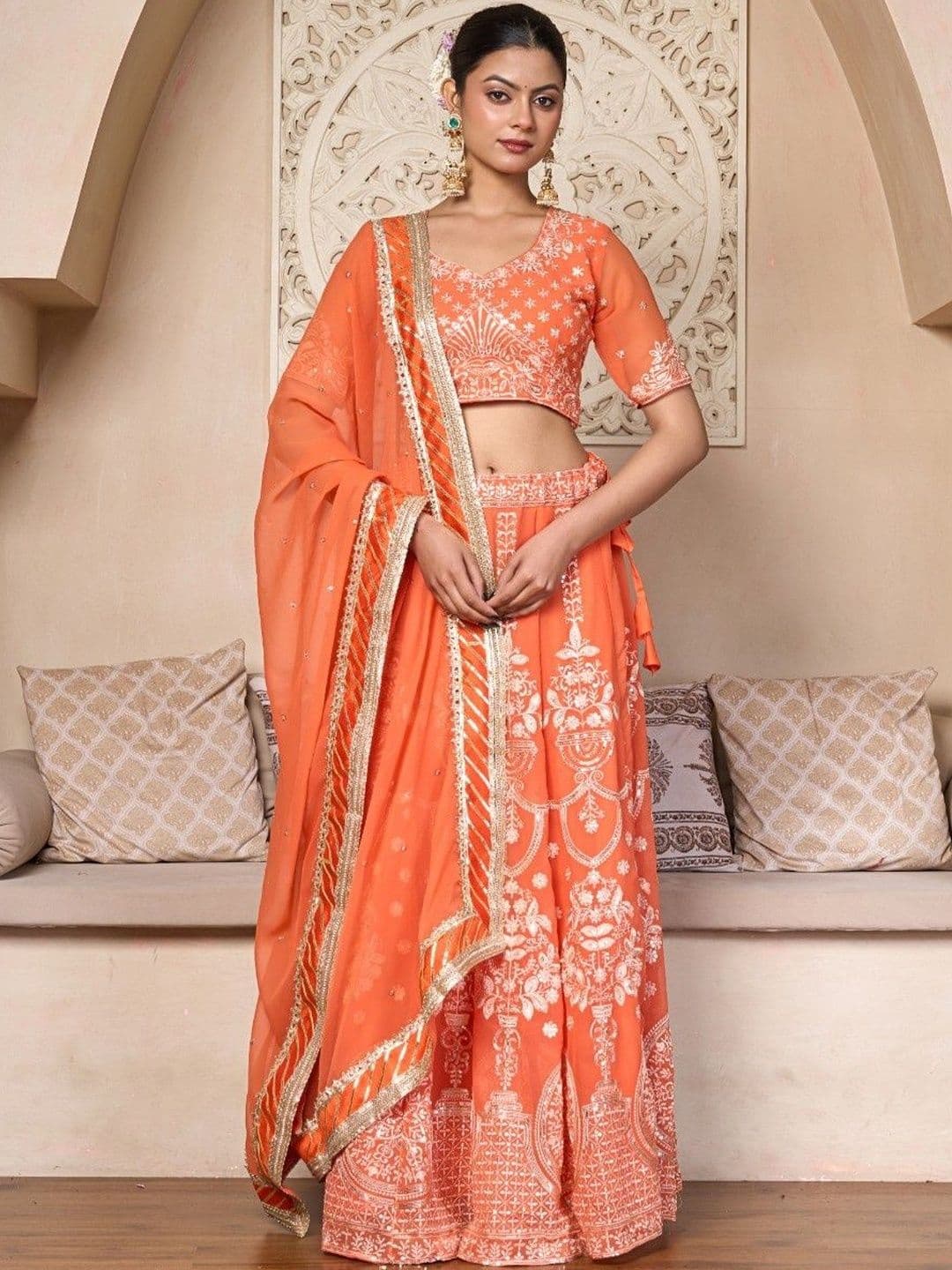 Futra Gabha Embroidered Ready to Wear Lehenga & Blouse With Dupatta - view 1
