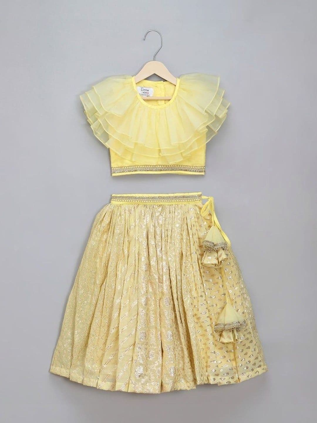 The Little Tales Girls Embellished Foil Print Ready to Wear Lehenga & Blouse - view 1