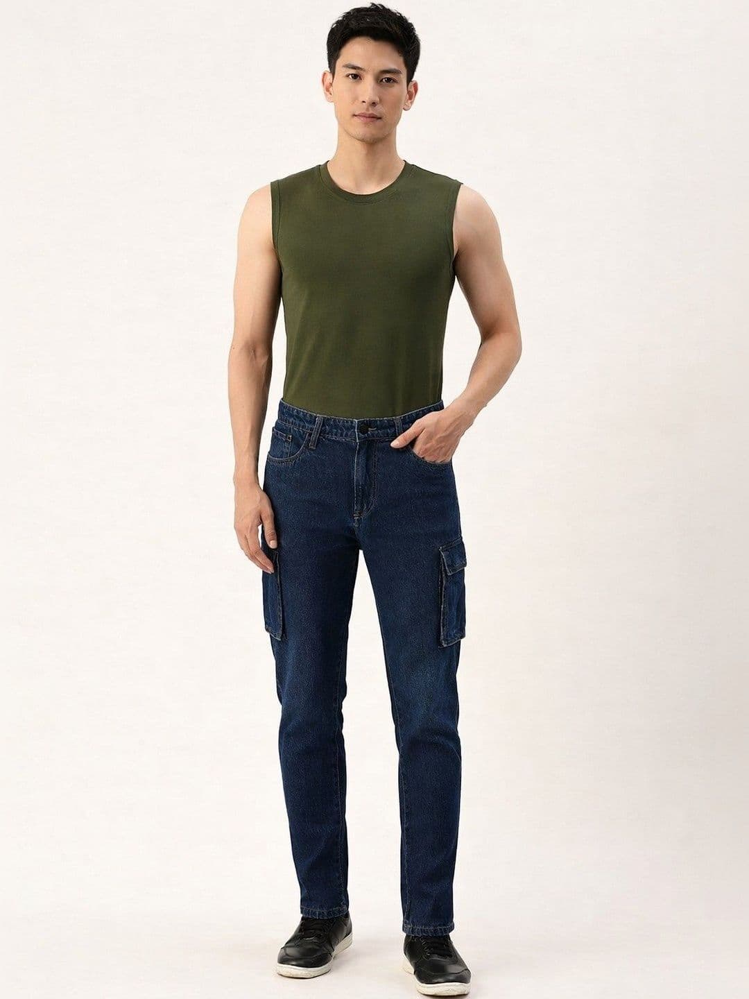 MASTERLY WEFT Men Narrow Slim Fit Mid-Rise Light Fade Jeans - view 1