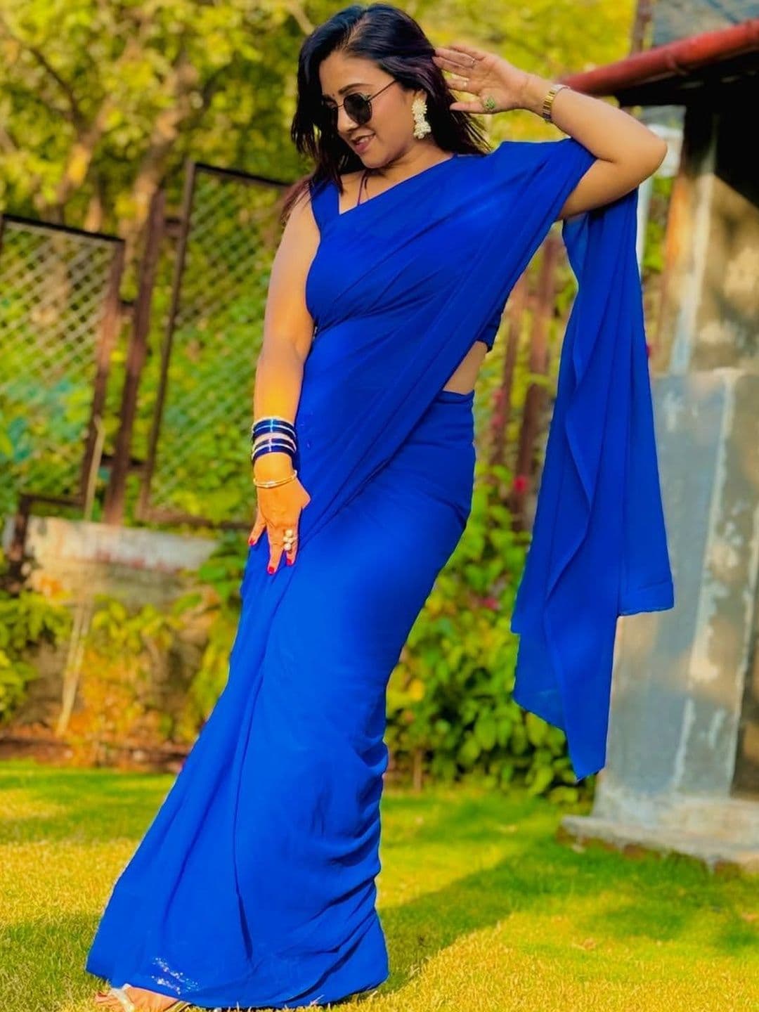 SZN Poly Georgette Saree - view 1