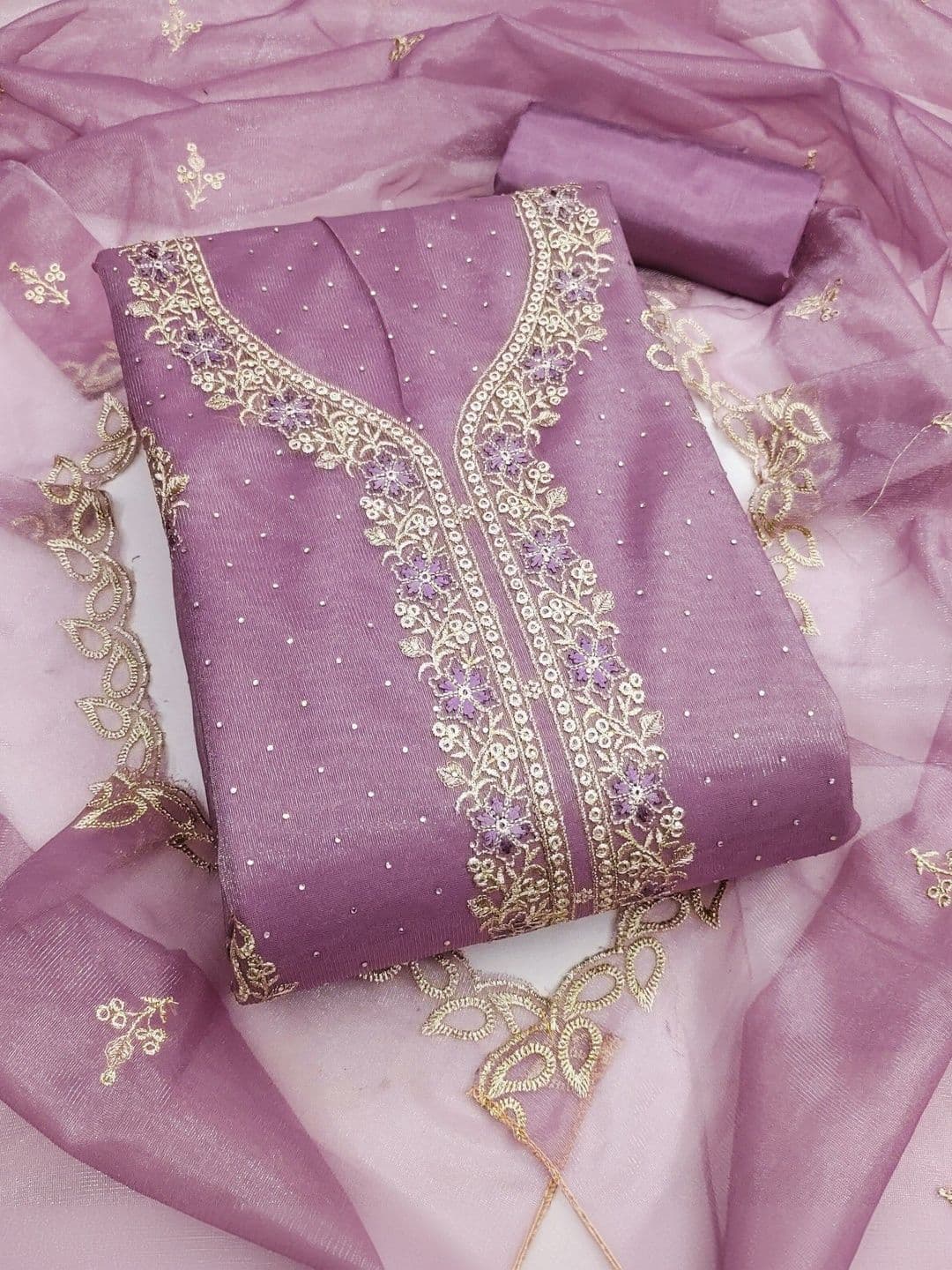 Dhaaga Ghar Embroidered Unstitched Dress Material - view 1