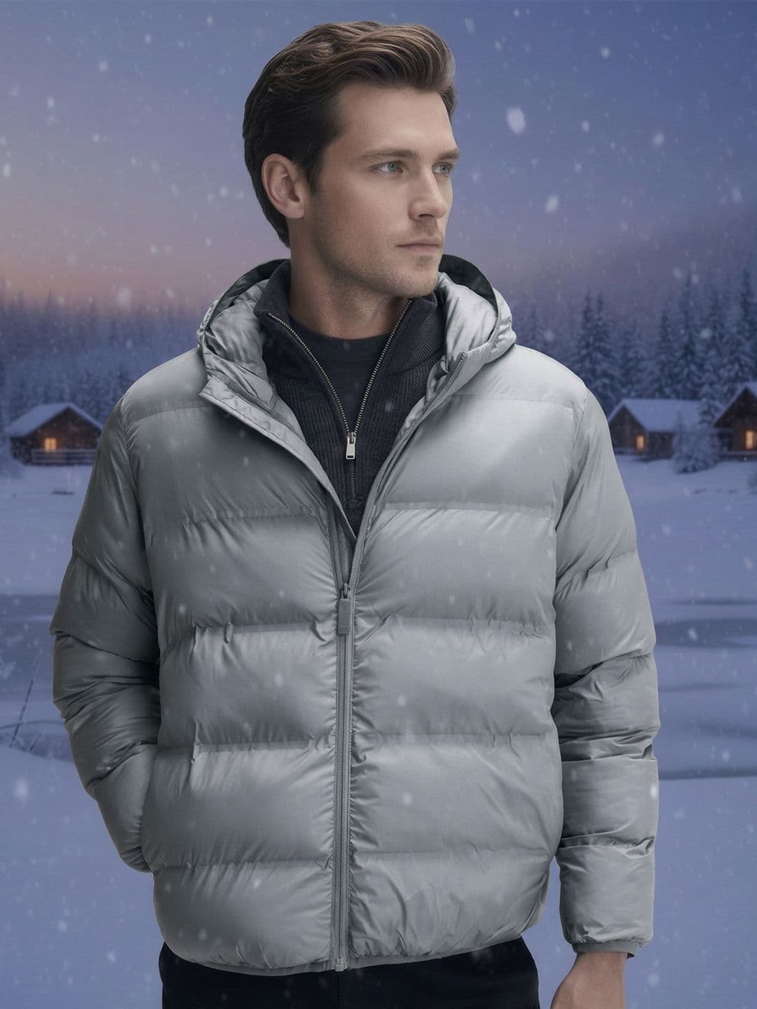 XYXX Men Ultra-Warm Hevay Winter Hooded Puffer Jacket - view 1
