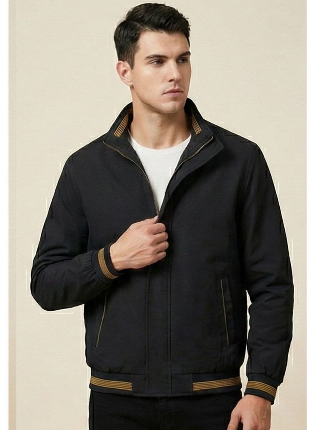 MIA FASHION Men Striped Windcheater Bomber Jacket - view 1