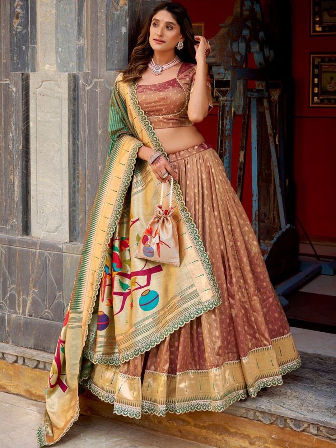 LOOKNBOOK ART Embellished Ready To Wear Lehenga & Blouse With Dupatta - view 1
